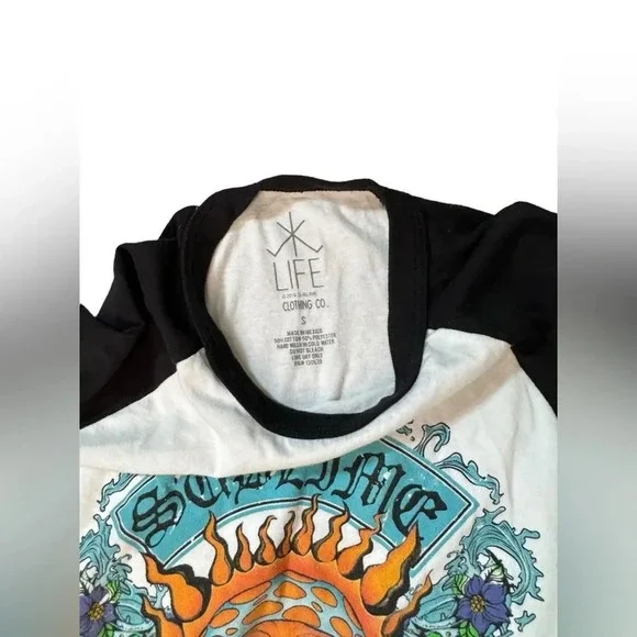 Sublime Baseball sleeve tee Ladies Small Life Clothing Co GUC slightly piling - Picture 2 of 7